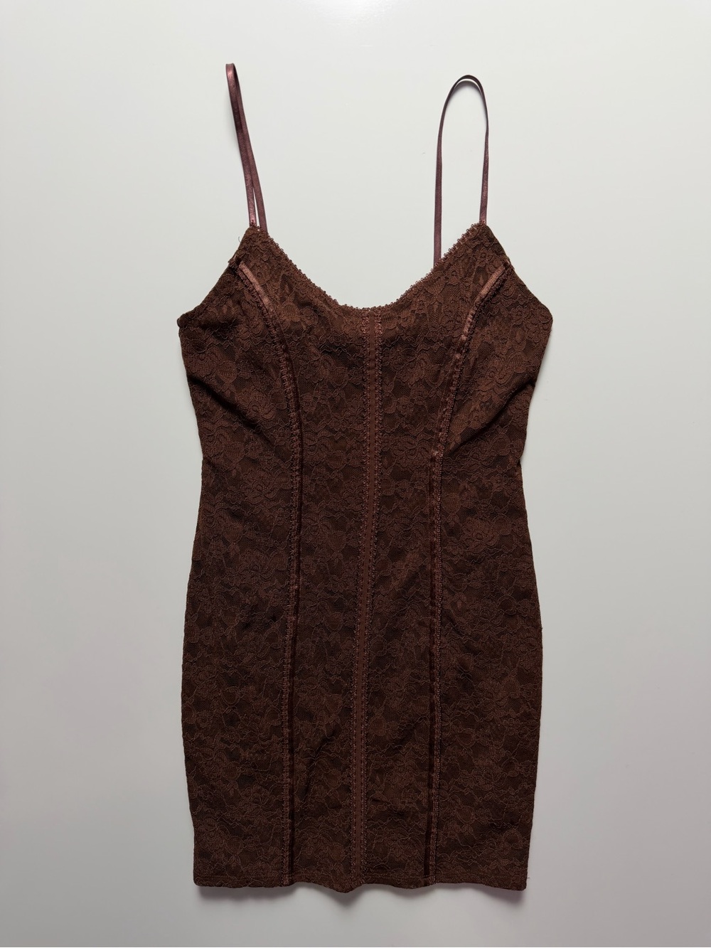 Forever 21 Lace Lined Dress, Brown, Size S